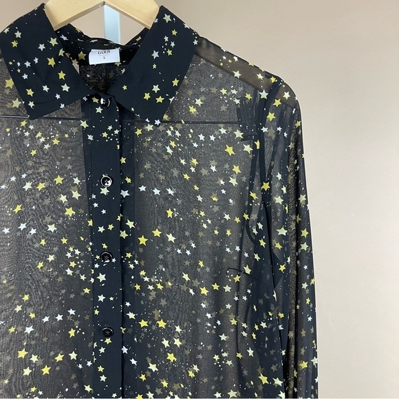 Cabi Womens Small Top Blouse Button-Up Shirt Galaxy Star Sheer Boho Whimsical - Picture 8 of 8